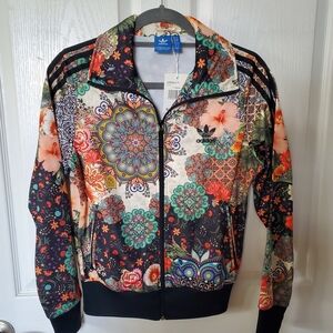 adidas Women's Floral Mosaic Bomber Jacket - Black Multi